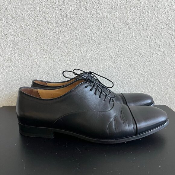 Giorgio Armani Men\'s Black Lace-Up Leather Dress Shoes Size 10.5 main image 4